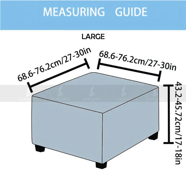 Square Bubble Stuff Fitted Stool Cover (Beige Color)